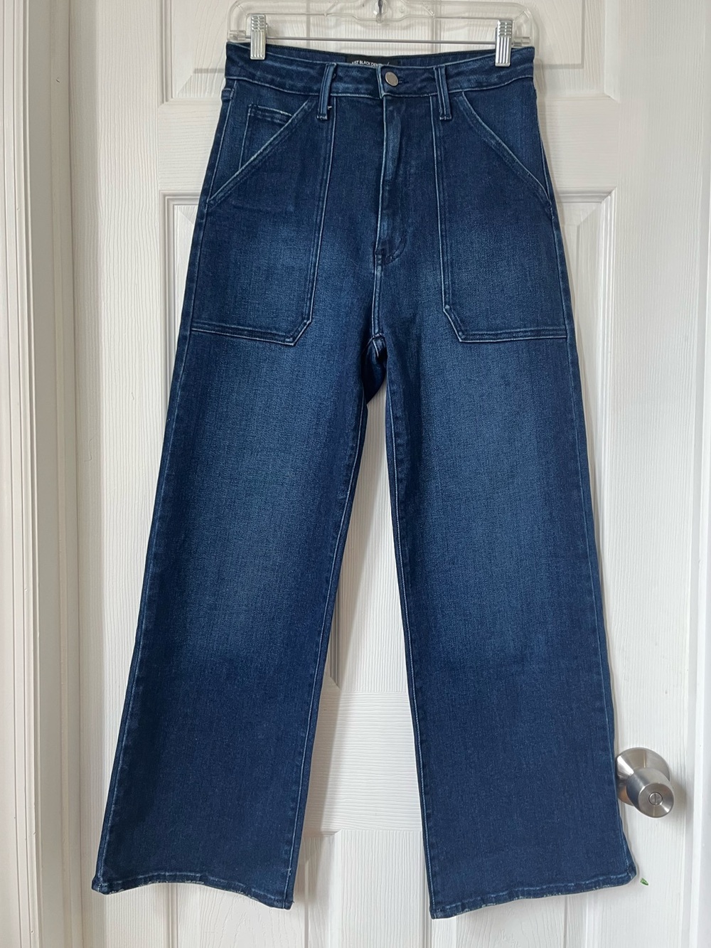 Just black denim the Patch Pocket dark wash Blue Wide-Leg Jean size 28